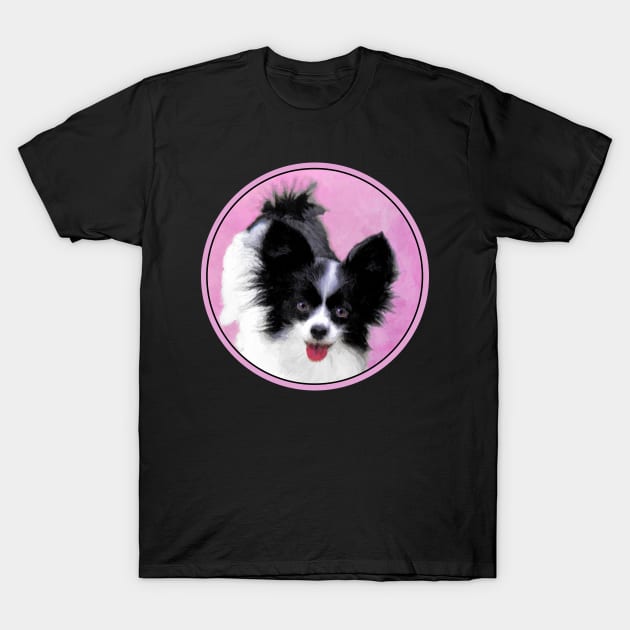Papillon (White and Black) T-Shirt by Alpen Designs